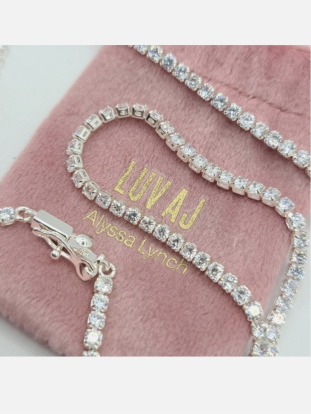 Luv AJ x Alyssa Lynch silver tennis necklace - Picture 3 of 8